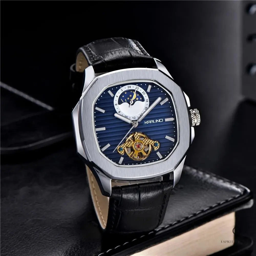 Montre Aviateur Automatique Cadran Bleu 4 Montre Aviateur Automatique Cadran Bleu – Image 2