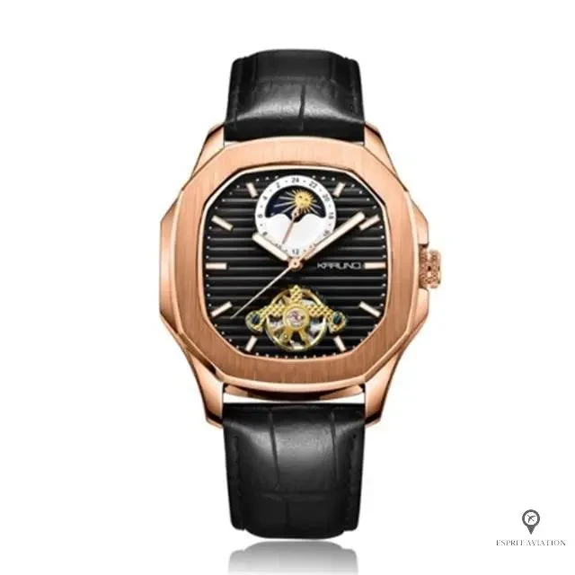 Montre Aviateur Automatique Cuir Noir 3 Montre Aviateur Automatique Cuir Noir