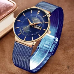 Montre Aviateur Bracelet Acier Bleu -Esprit Aviation Montre Aviateur Bracelet Acier Bleu Esprit Aviation 1690000721297