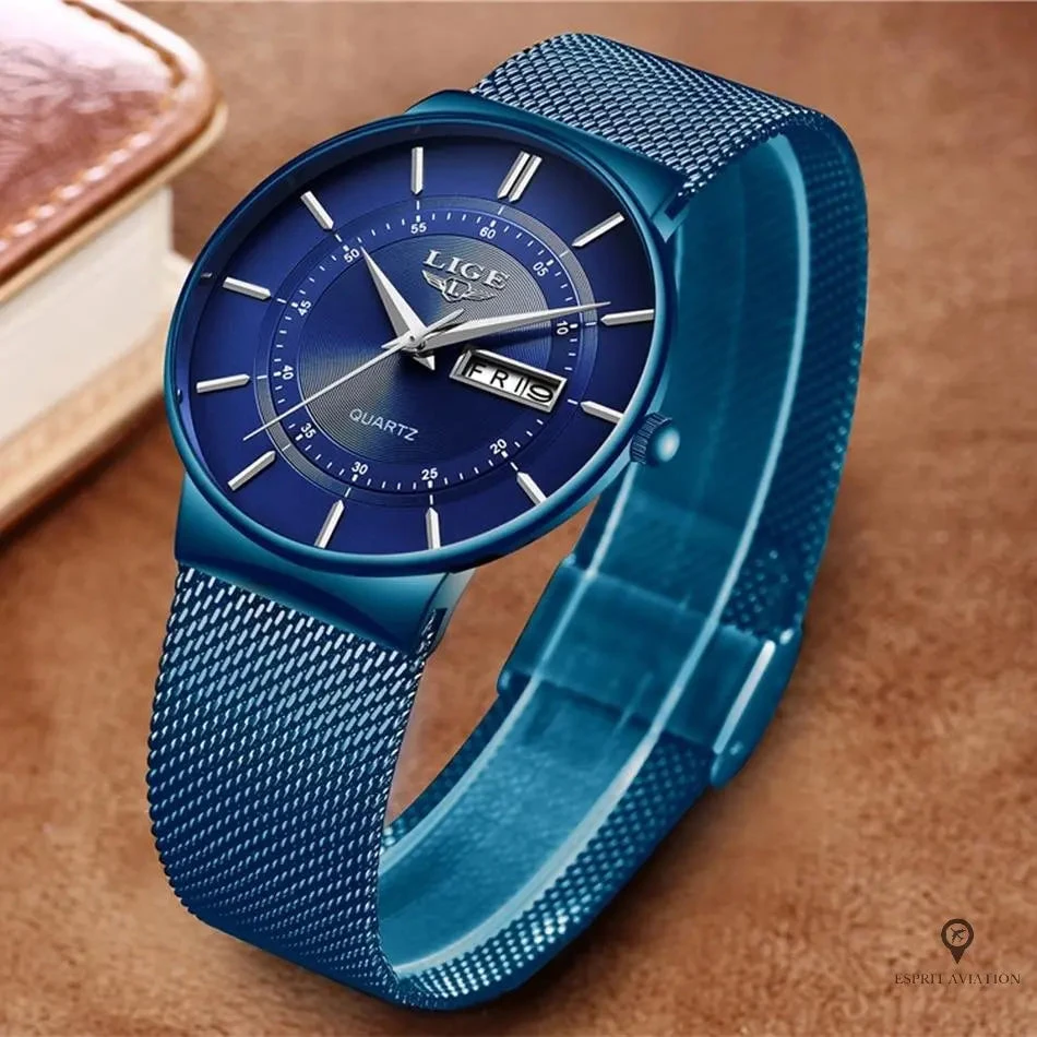 Montre Aviateur Bracelet Bleu 4 Montre Aviateur Bracelet Bleu – Image 2