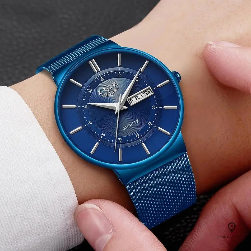 Montre Aviateur Bracelet Bleu 5 Montre Aviateur Bracelet Bleu – Image 3