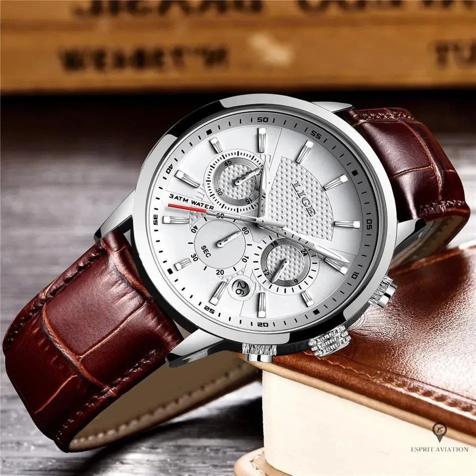 Montre Aviateur Quartz Blanche 4 Montre Aviateur Quartz Blanche – Image 2