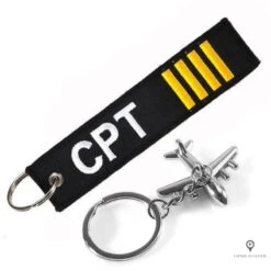 Porte Clés Avion Noir