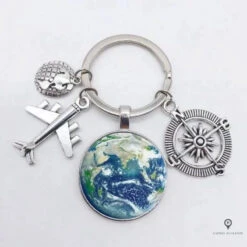 Porte Clés Avion De Ligne Argenté