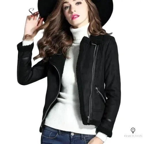 Veste Aviateur Femme Biker Noir 3 Veste Aviateur Femme Biker Noir