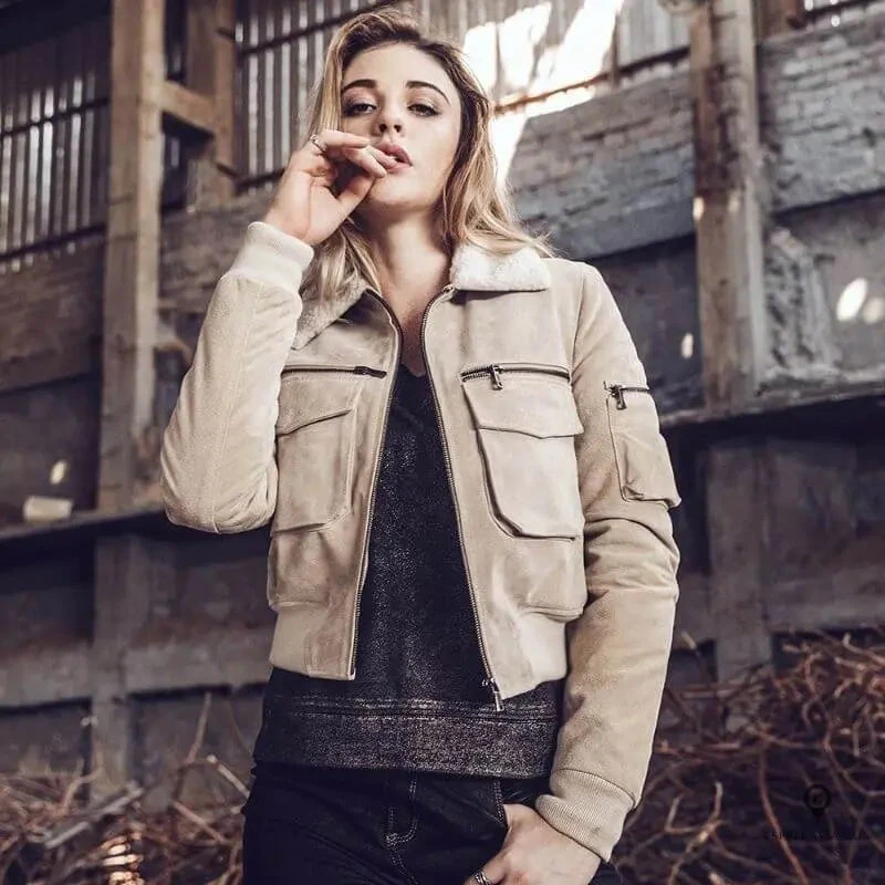 Veste Aviateur Femme Blanc 3 Veste Aviateur Femme Blanc