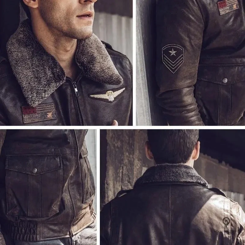 Veste Aviateur Homme Peau De Vache Retournée 6 Veste Aviateur Homme Peau De Vache Retournée – Image 4