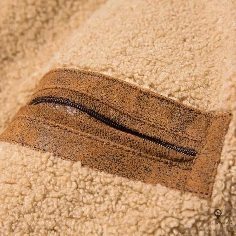 Veste Aviateur Homme<br /> Camel Cuir Porc 8 Veste Aviateur Homme<br /> Camel Cuir Porc – Image 6