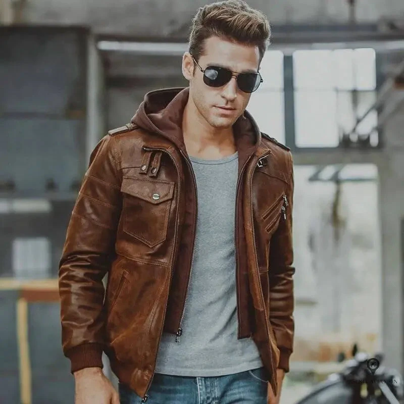 Veste Aviateur Homme Capuche Cuir 3 Veste Aviateur Homme Capuche Cuir