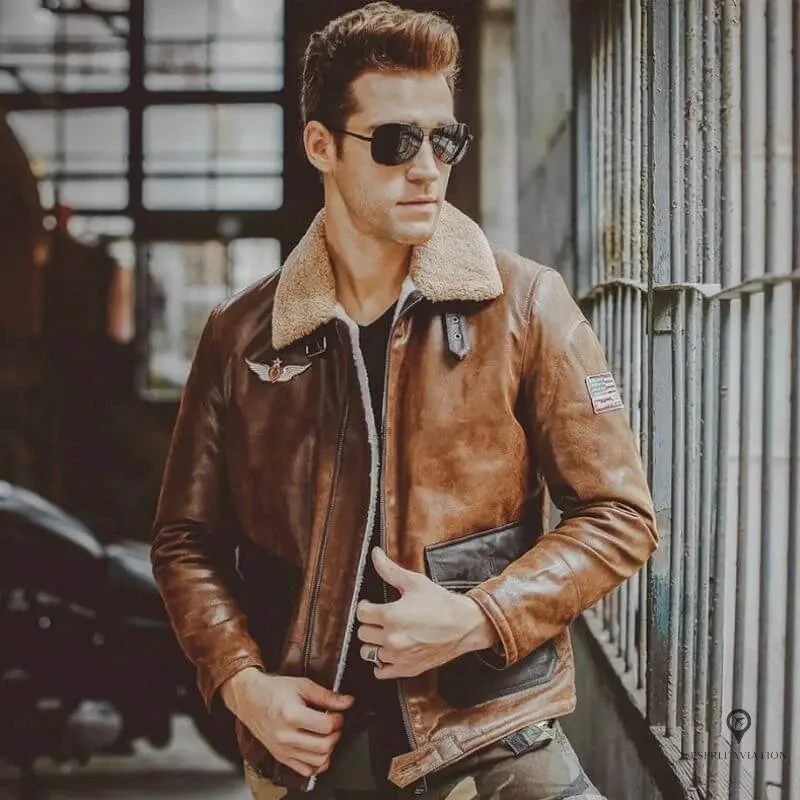 Veste Aviateur<br> Hiver En Cuir Homme 3 Veste Aviateur<br> Hiver En Cuir Homme