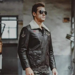 Veste Aviateur <br>en Cuir Véritable Homme 9 Veste Aviateur <br>en Cuir Véritable Homme -Esprit Aviation Veste Aviateur br en Cuir Veritable Homme Esprit Aviation 1677215488