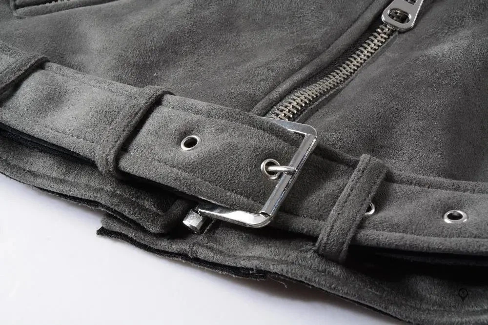 Veste Aviateur Femme Couleur Gris 7 Veste Aviateur Femme Couleur Gris – Image 5