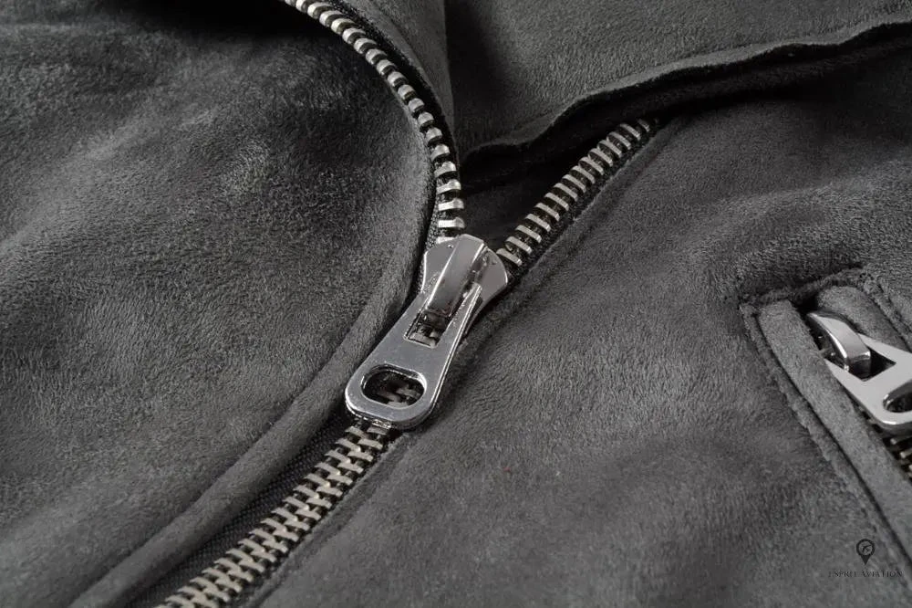 Veste Aviateur Femme Couleur Gris 8 Veste Aviateur Femme Couleur Gris – Image 6