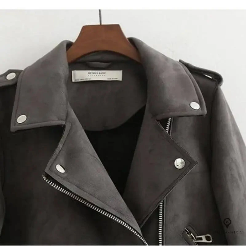 Veste Aviateur Femme Gris 4 Veste Aviateur Femme Gris – Image 2