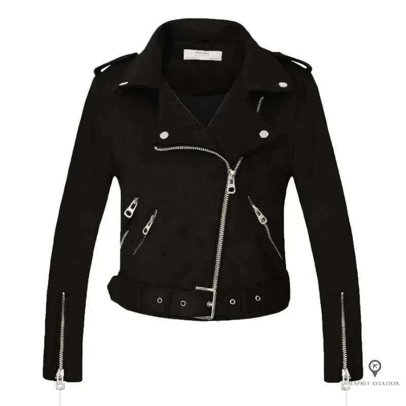 Veste D'aviateur Perfecto Femme Couleur Noire 3 Veste D'aviateur Perfecto Femme Couleur Noire