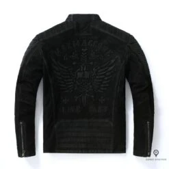 Veste En Cuir Véritable Vintage Noir