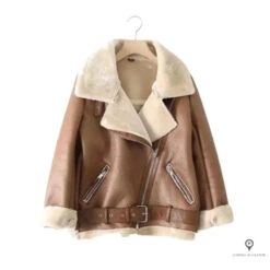 Blouson Aviateur Femme Marron Foncé