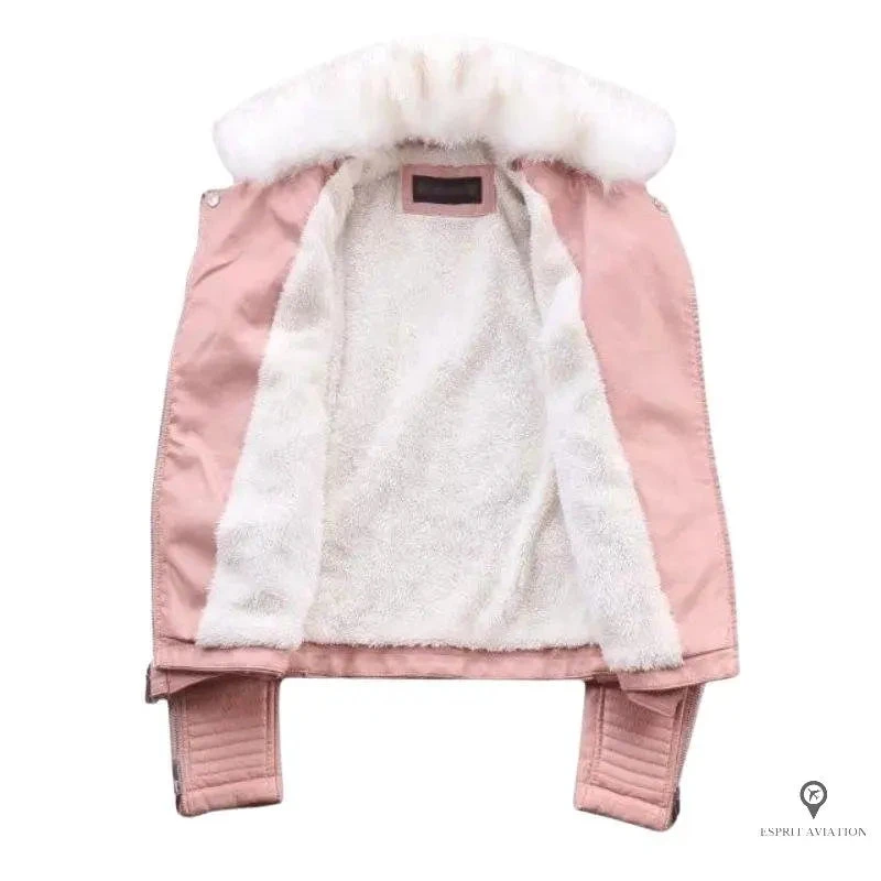 Blouson Aviateur Femme Rose 4 Blouson Aviateur Femme Rose – Image 2