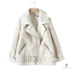 Veste Fourrée Blanche Aviateur Femme
