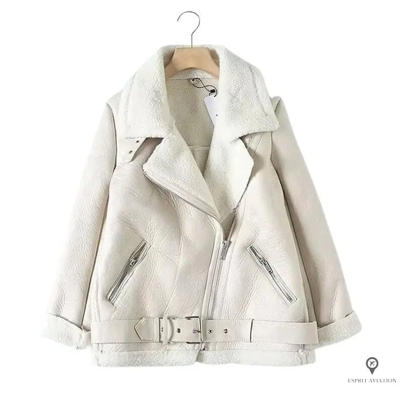 Veste Fourrée Blanche Aviateur Femme 3 Veste Fourrée Blanche Aviateur Femme